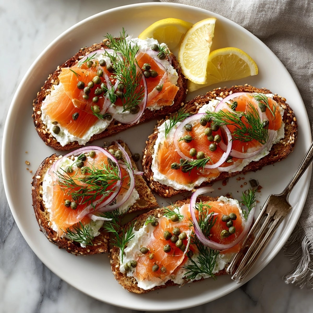 Brunch is served: showcasing vibrant, thinly sliced smoked salmon on perfect Smoked Salmon Toast.