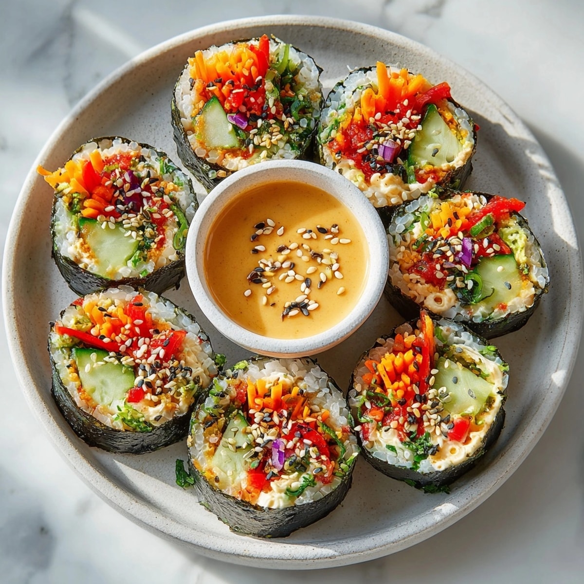 Delectable Pasta Sushi Rolls, featuring pasta and filled with crunchy veggies, a fusion delight.