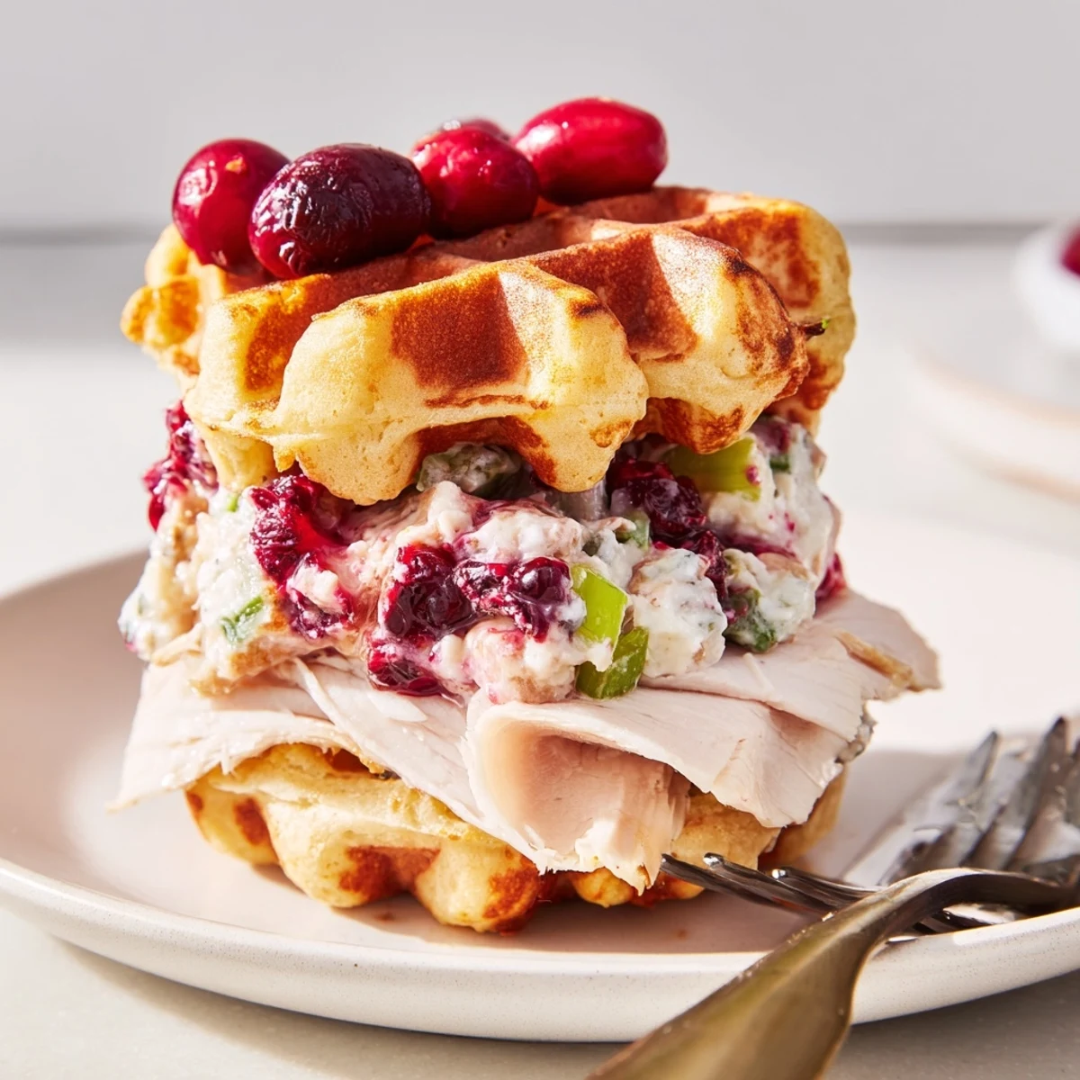 Festive cranberry jalapeño dip waffle sliders perfect for holiday parties and gatherings.