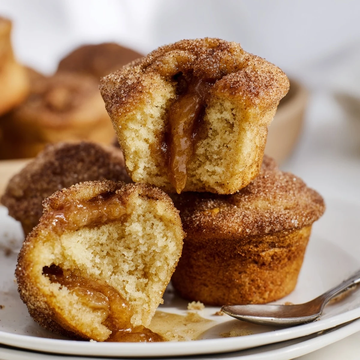 Savory Apple Butter Churro Muffin Bites, perfect for breakfast or afternoon snacking.