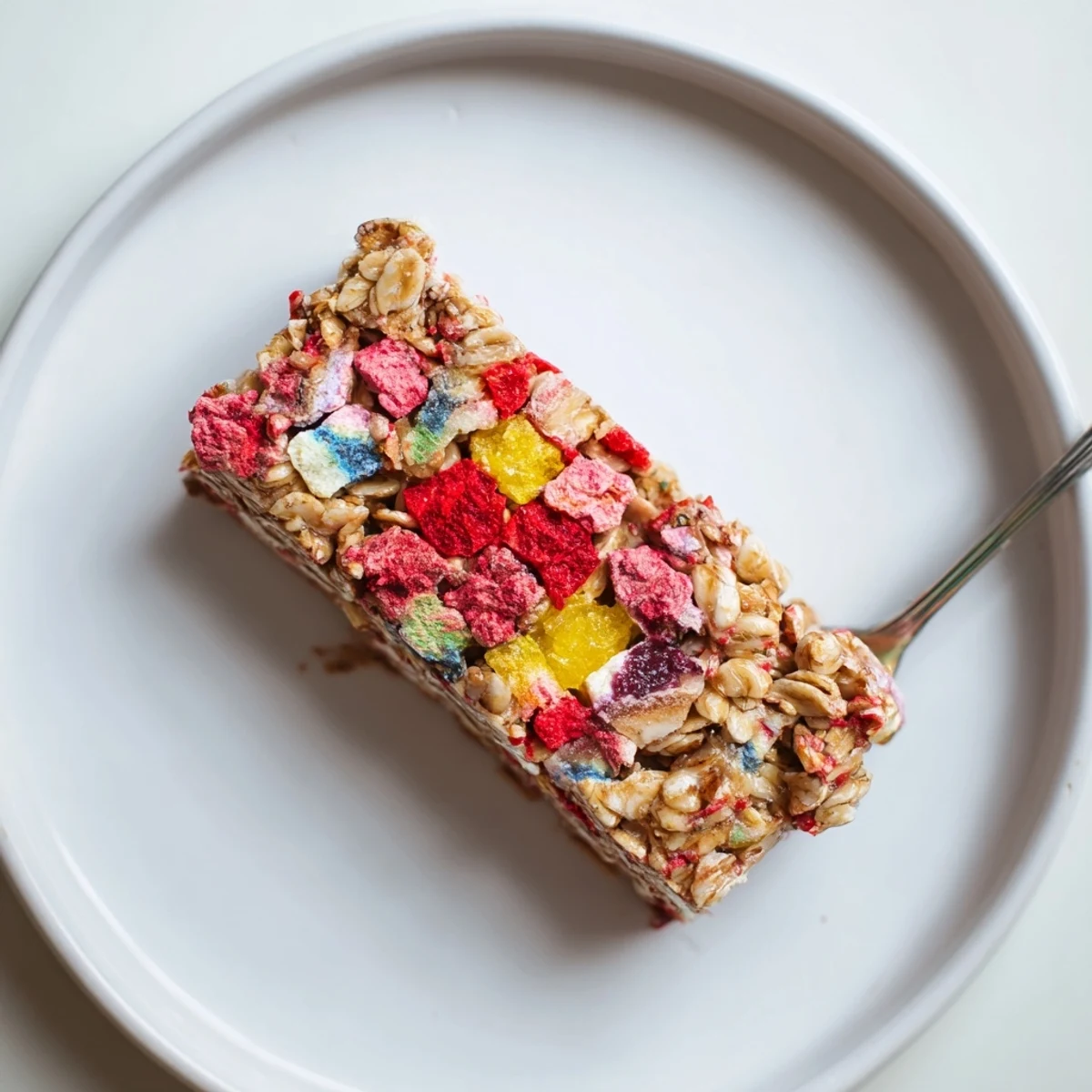 Colorful DIY snack bars topped with chewy homemade gummies and crunchy freeze-dried candy.  