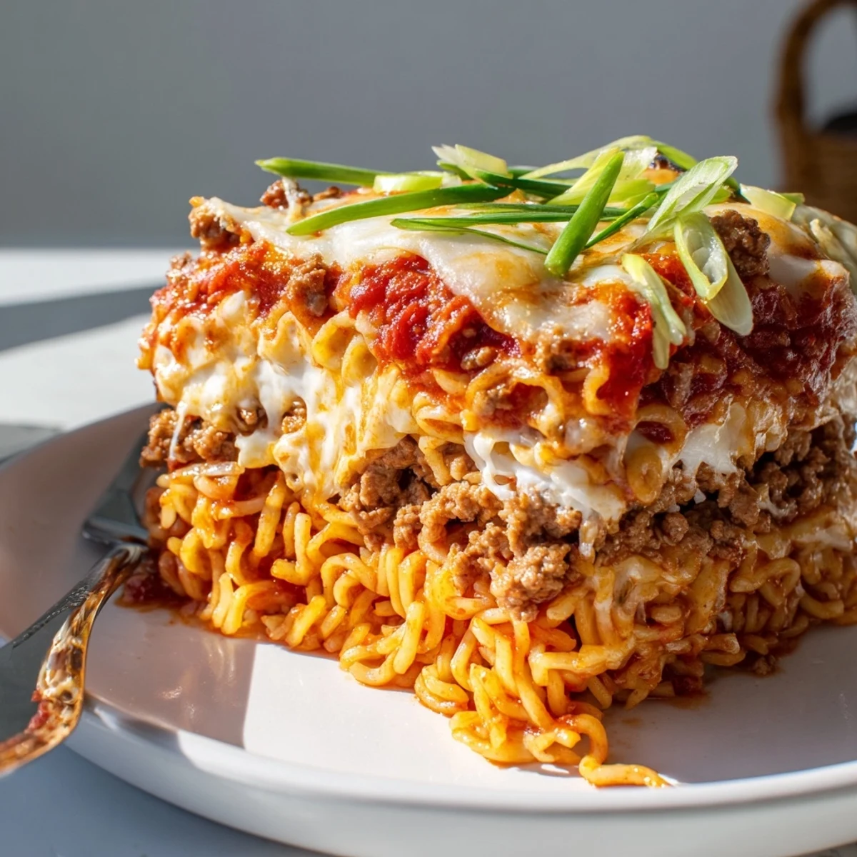 Spicy Ramen Lasagna Fusion