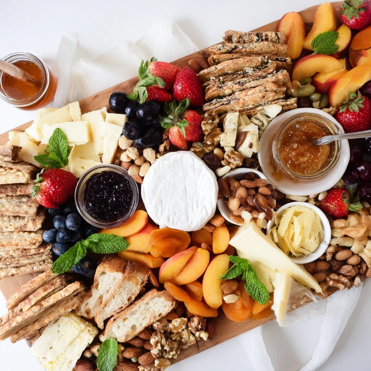 Vibrant jam-infused brunch board ideal for sharing with family and friends during gatherings.  