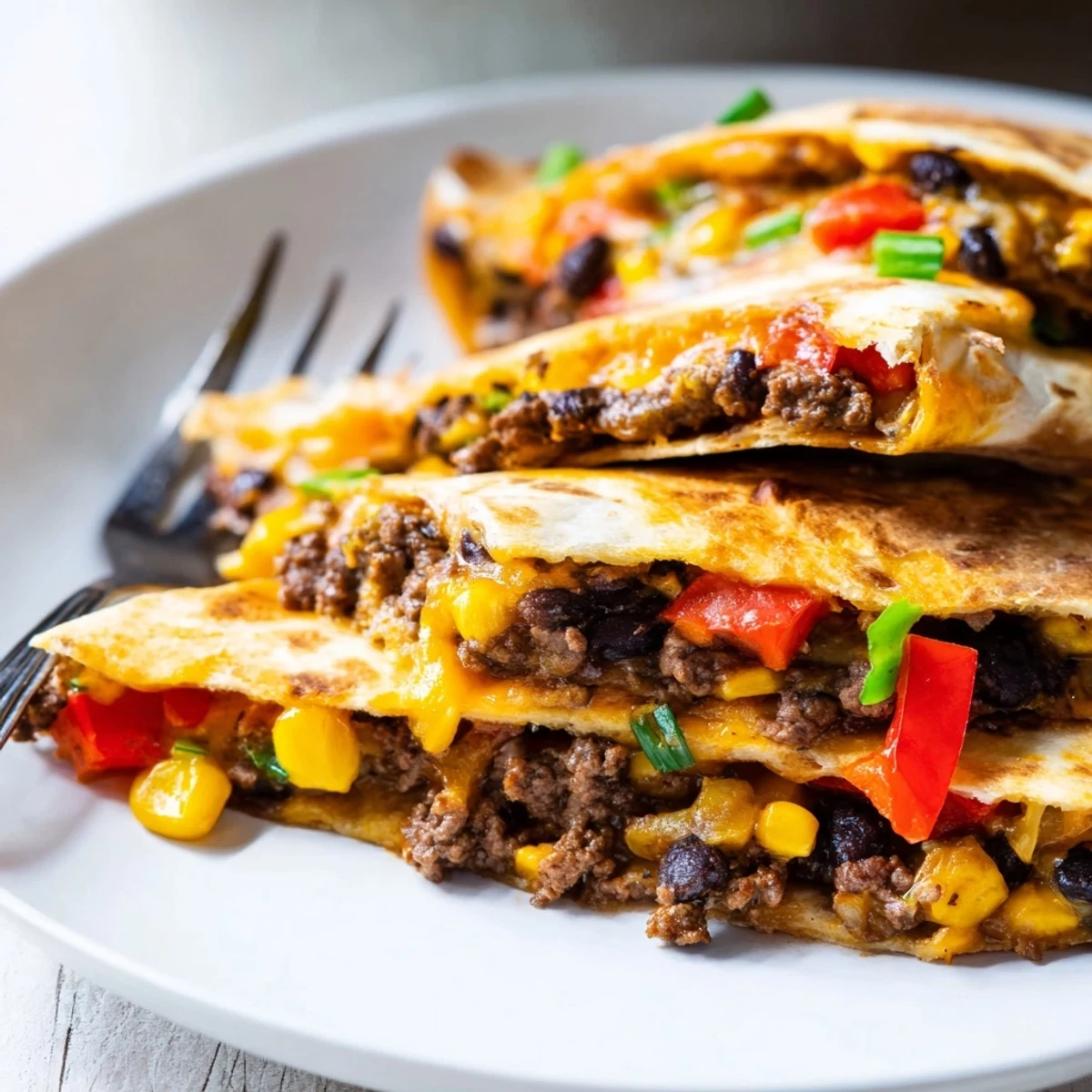 Crispy Sheet Pan Quesadillas with Beef and melted cheese, perfect for family gatherings.  