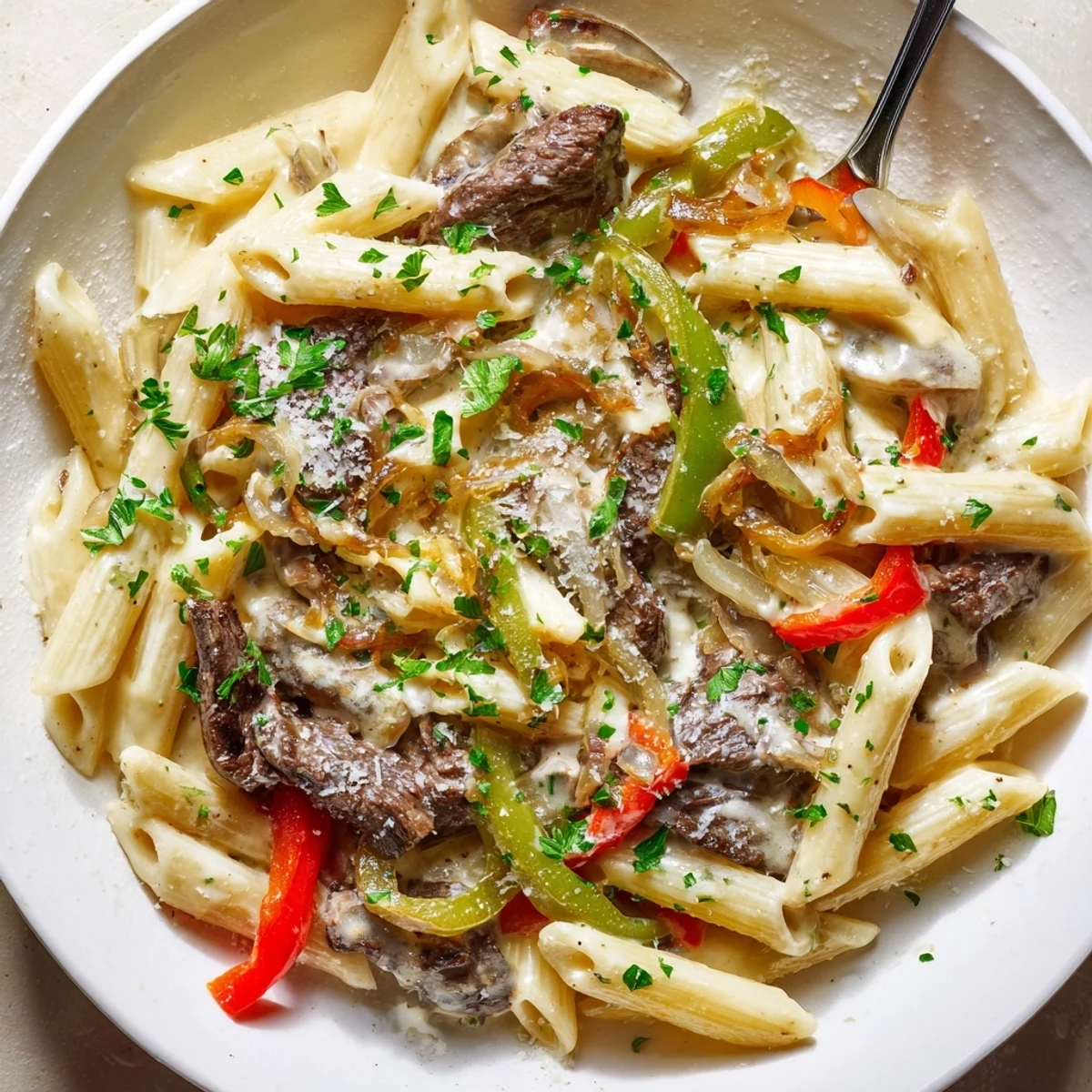 Philly Cheese Steak Pasta