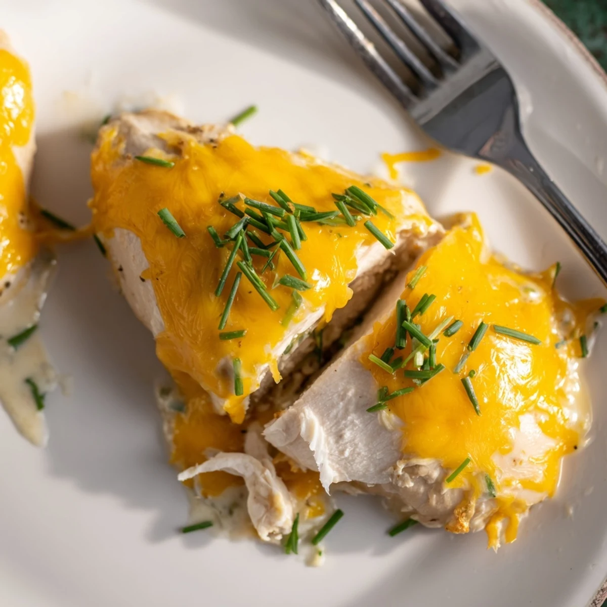 Creamy ranch and melted cheddar cover juicy chicken in this comforting bake.  