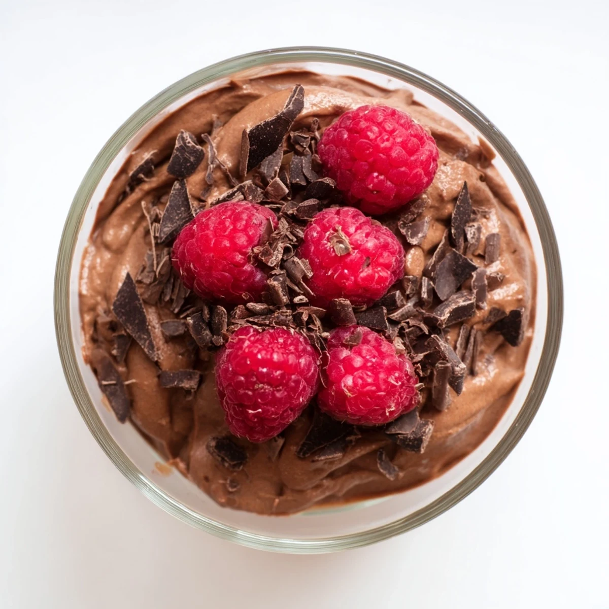 Avocado Chocolate Mousse Raspberries