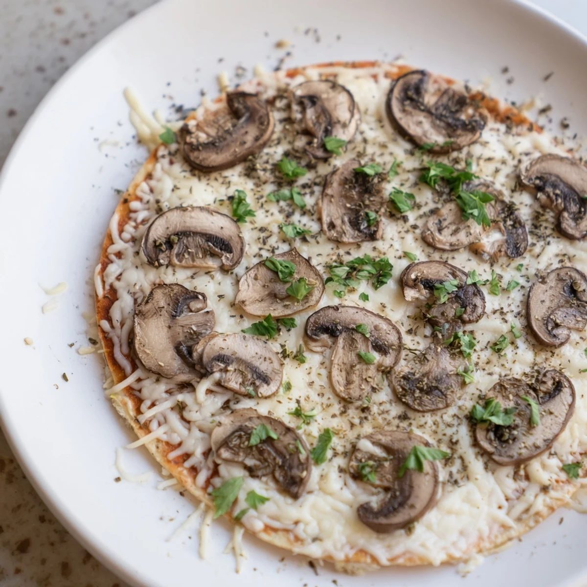 Frozen Pizza Mushrooms Herbs Cheese