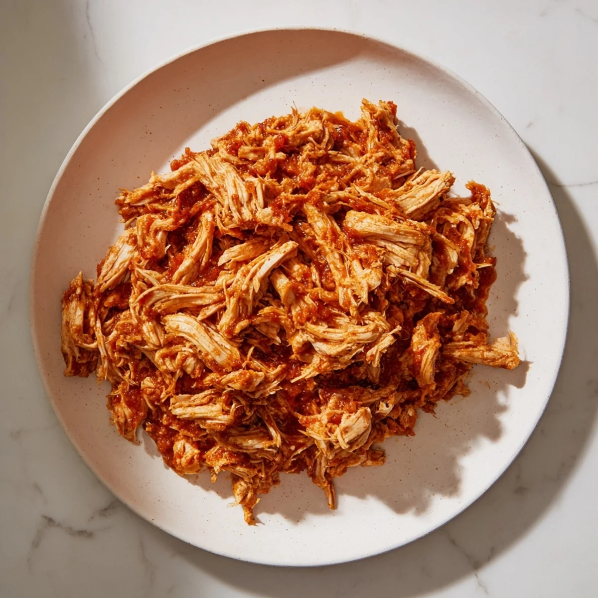 Steaming Crock-Pot shredded chicken tacos, flavorful and tender, ready for serving with fresh toppings.
