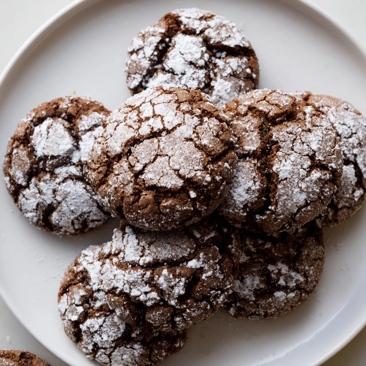 Chocolate Gingerbread Crinkle Cookies