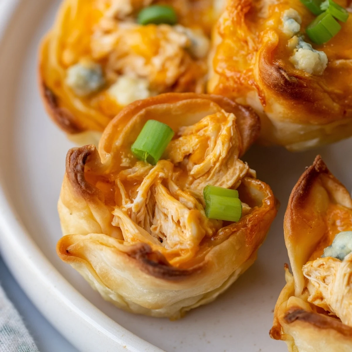 Buffalo Chicken Pinwheel Wontons