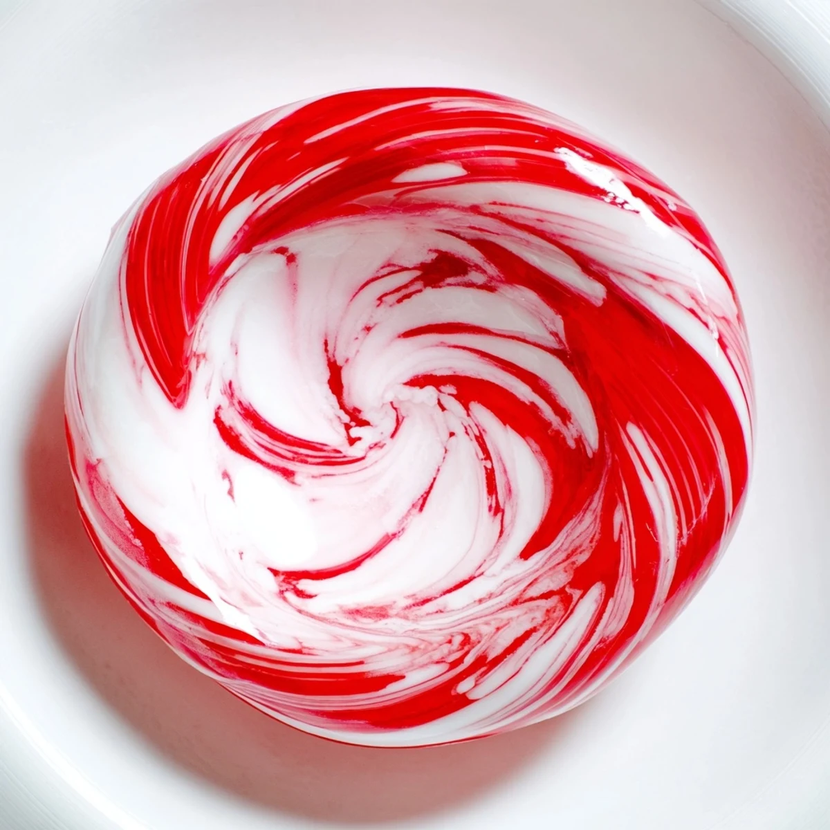 Melted candy forming a beautiful peppermint candy bowl, ready to hold sweet treats this holiday.