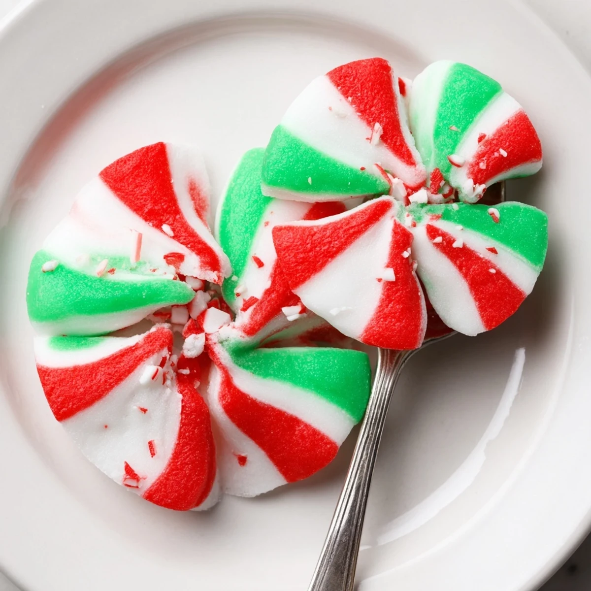 Express Peppermint Candy Bows glistening, a festive holiday treat with bright red and white swirls, delicious and easy.