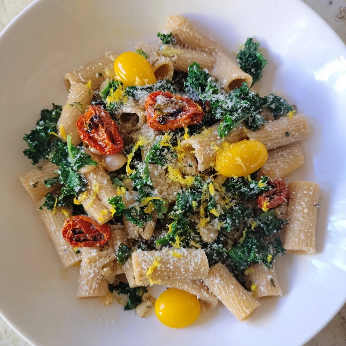 Healthy Tuscan White Bean Pasta