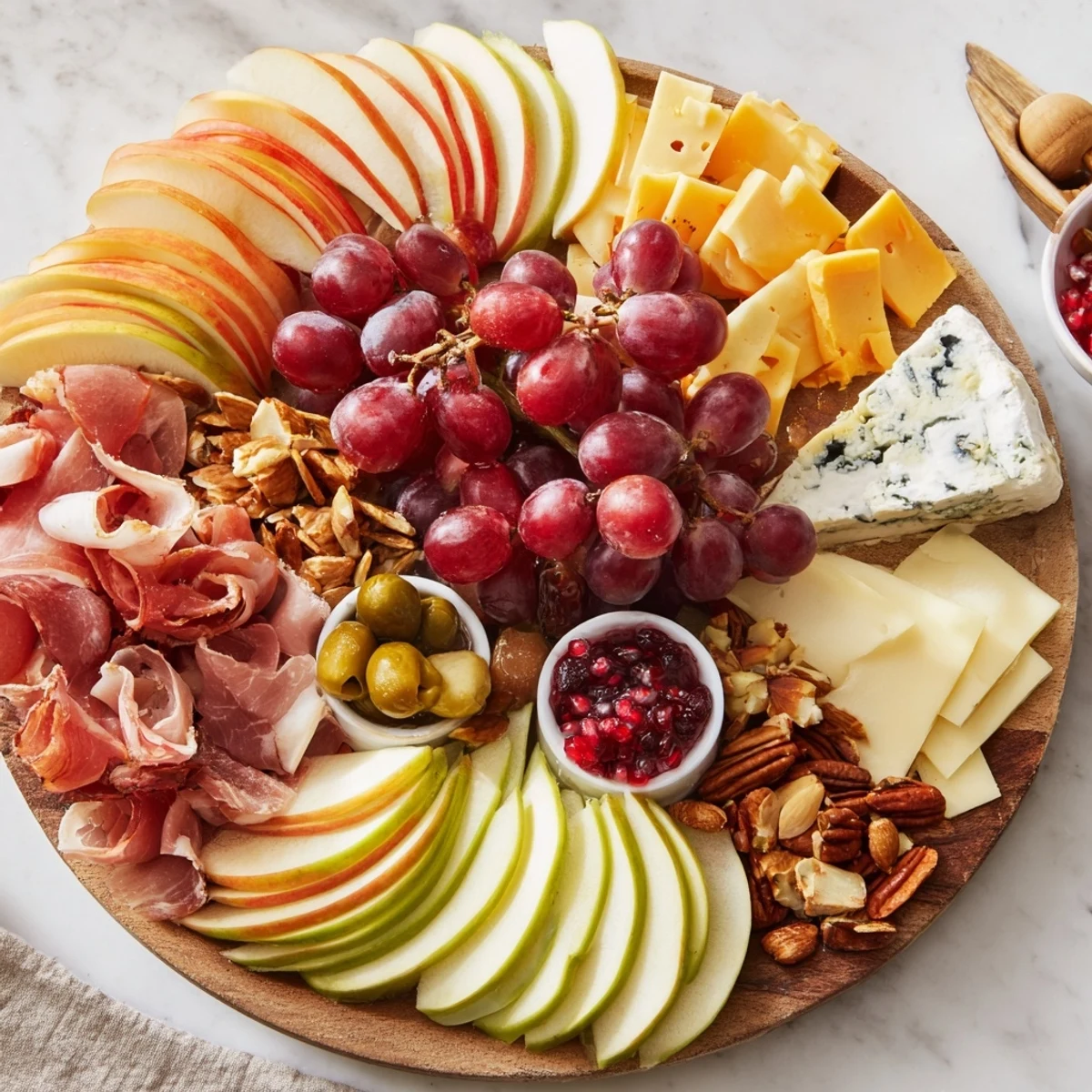 A mouthwatering Cornucopia Harvest Board, brimming with colorful cheeses, fruits, and savory meats.