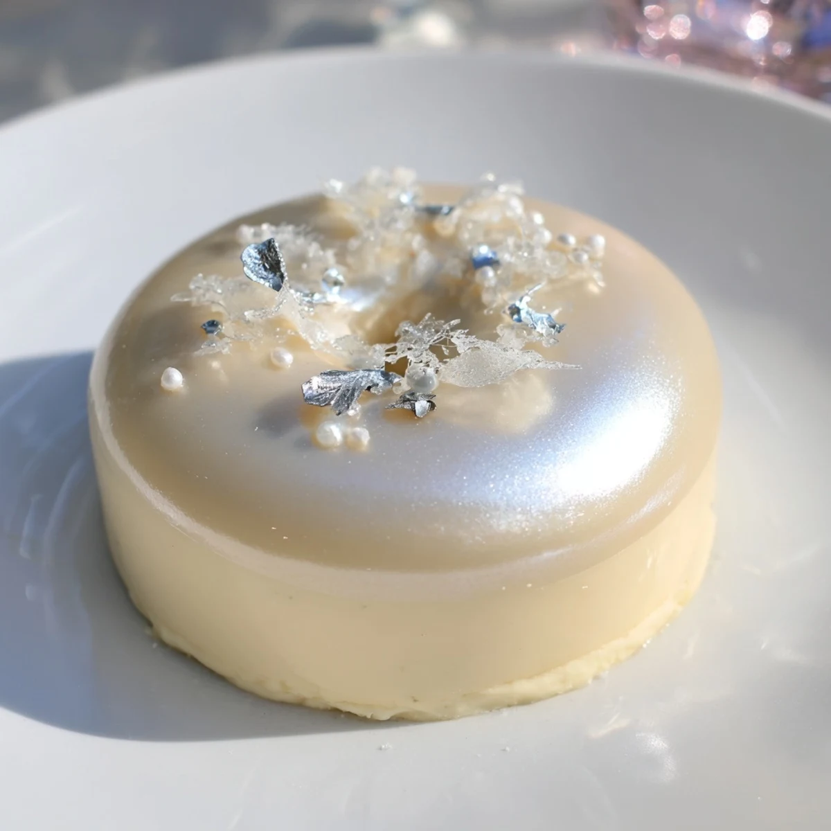 Glazed Diamond Ring Engagement Cake, shimmering with edible glitter, ready for a special celebration.