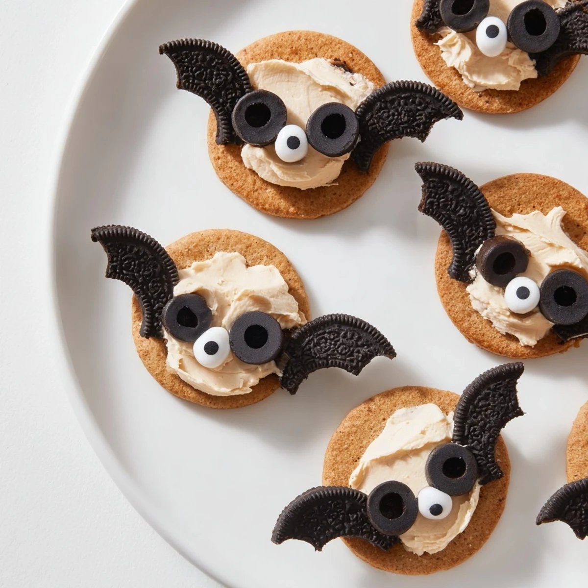 Close-up of a festive Flying Bat Halloween Snack Board overflowing with colorful, spooky treats.
