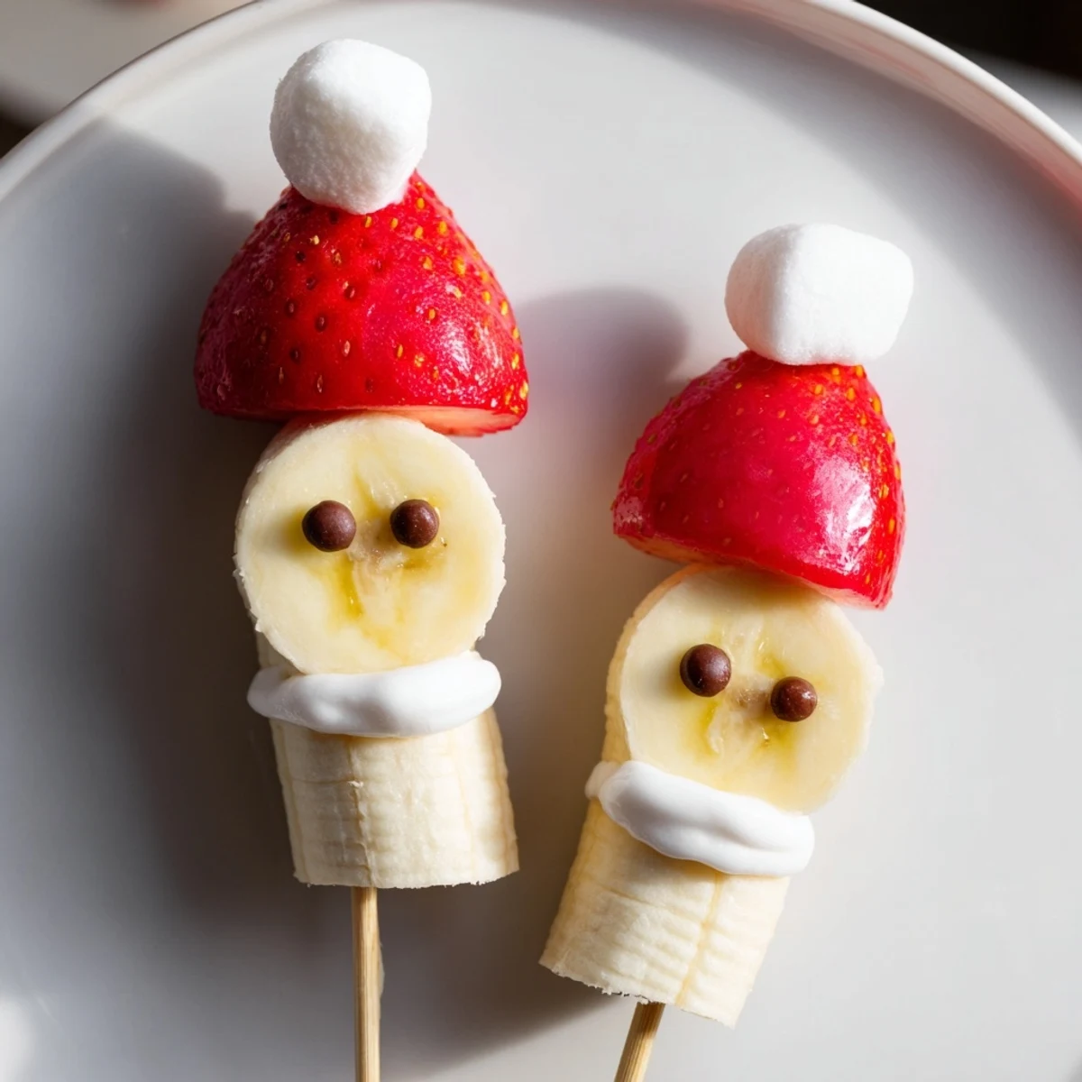 Banana Strawberry Santa Skewers