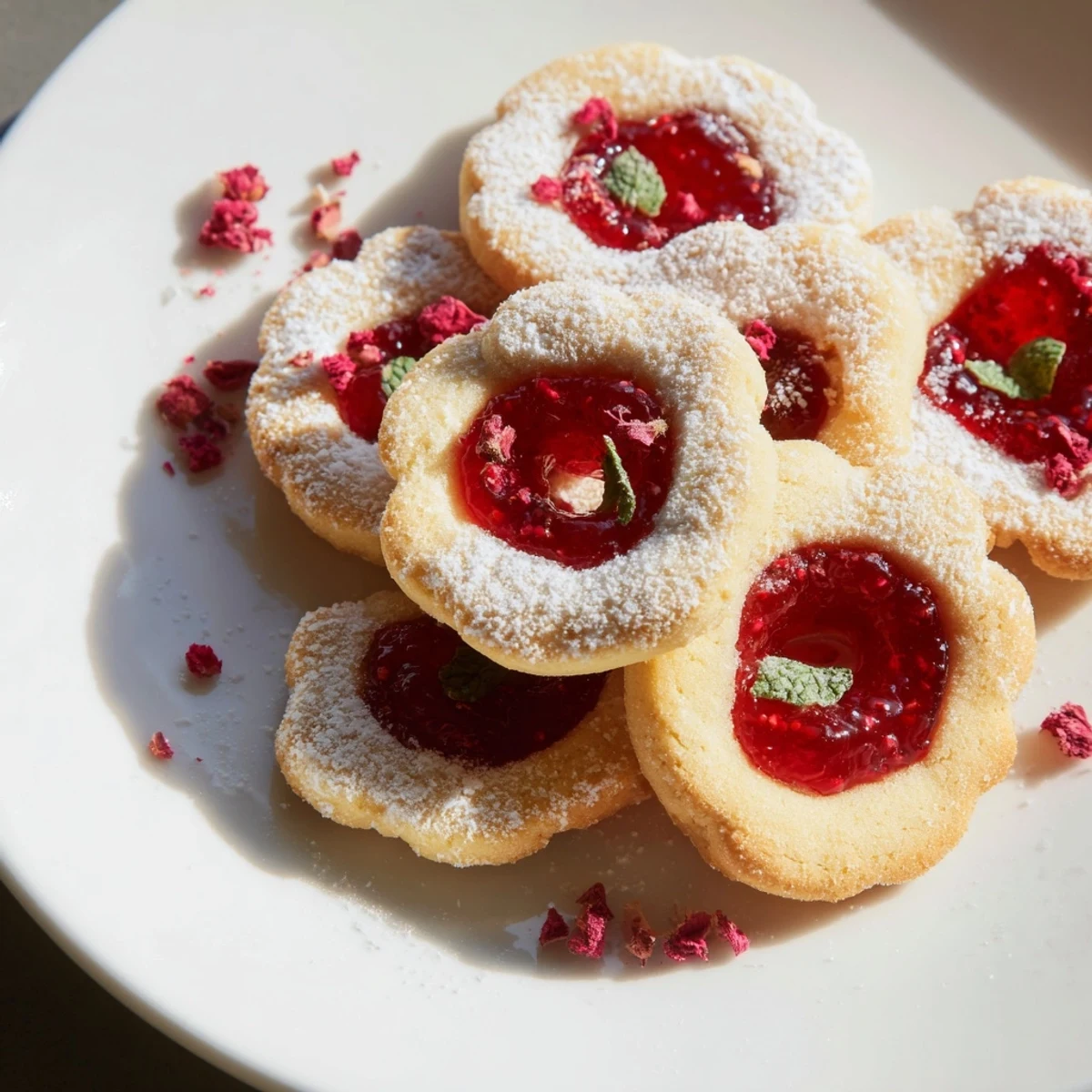 Sweet Raspberry Wreath Cookies