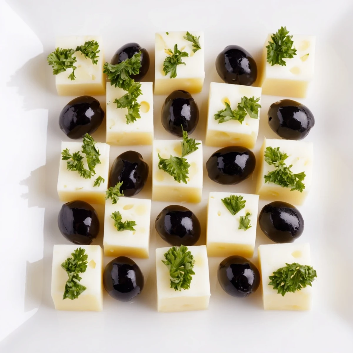 Cheese and Olive Chess Board