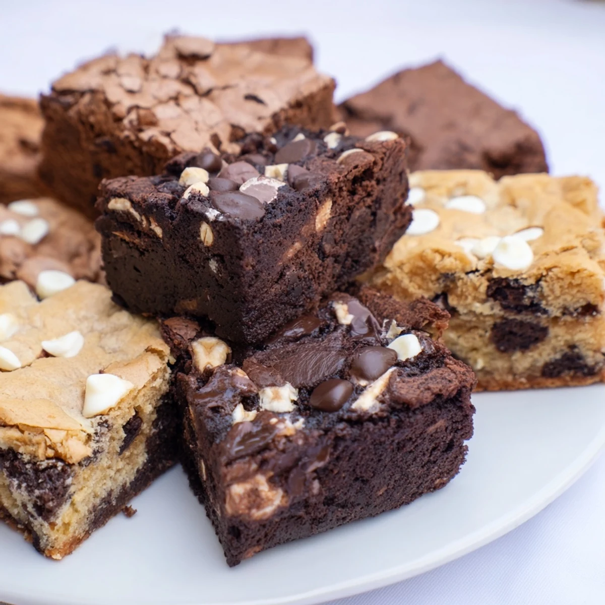 Decadent Dessert Platter with a beautiful arrangement of brownie and blondie squares for sharing.