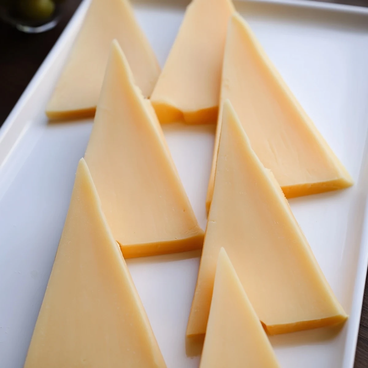 The Tannenbaum Border: A festive cheese board edge with triangular cheese trees and green grapes.