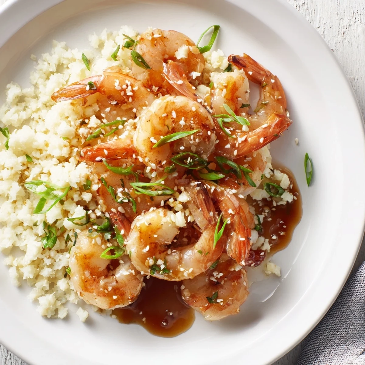 Vibrant Ginger Garlic Shrimp Bowls ready to serve, featuring plump shrimp and a savory soy glaze.