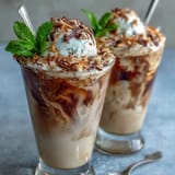 Taste tropical paradise: coconut cold brew float with scoops of vanilla.