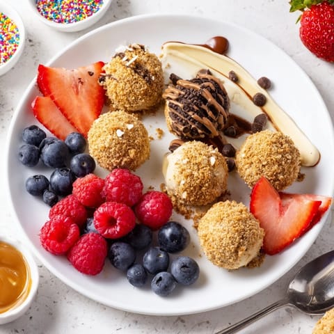 Interactive dessert board showcasing luscious cheesecake bites, fruits, and flavorful sauces for dipping.  