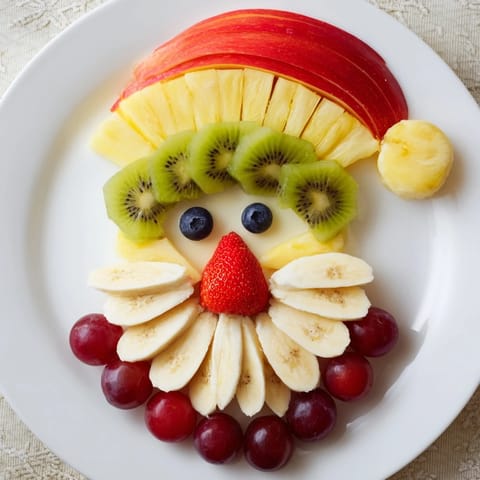 This whimsical Santa Fruit Platter features a delicious pineapple beard alongside brightly colored fresh fruit.