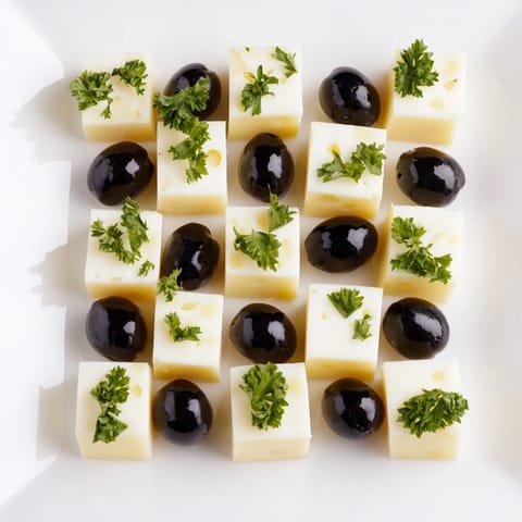Cheese and Olive Chess Board