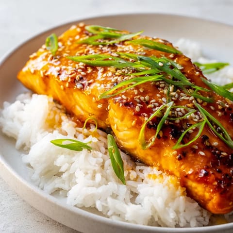Sticky Orange Salmon Rice