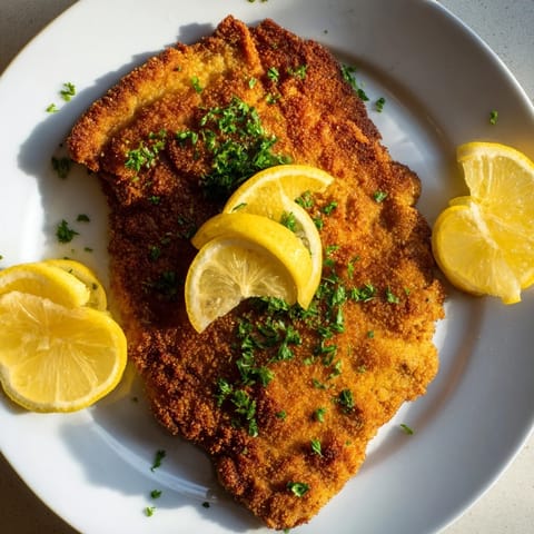 See the beautifully golden-brown breading on these perfectly pan-fried German Schnitzel.