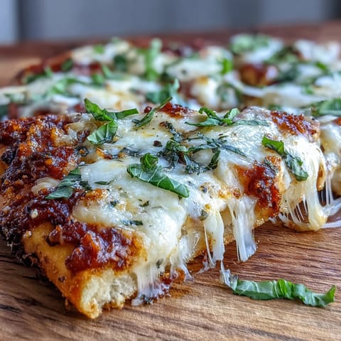 Freshly baked Garlic Naan Margherita Pizzas with golden, bubbly mozzarella and aromatic basil leaves on a rustic plate. 
