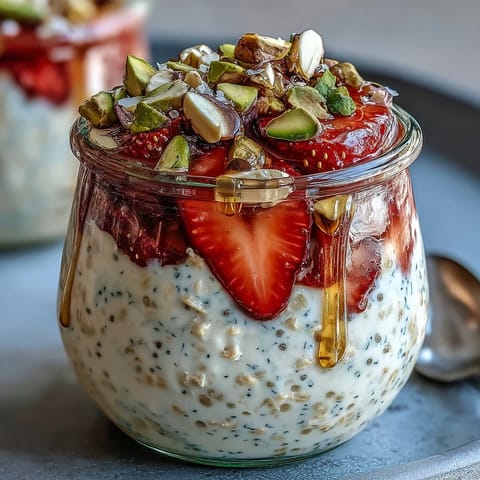 Strawberry Pistachio Overnight Oats