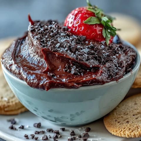 A creamy, protein-rich cottage cheese cookie dough dip topped with mini chocolate chips, perfect for dipping fresh fruit slices.