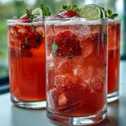 A vibrant pink lemonade punch with fresh citrus slices and mint garnish, perfect for spring gatherings.