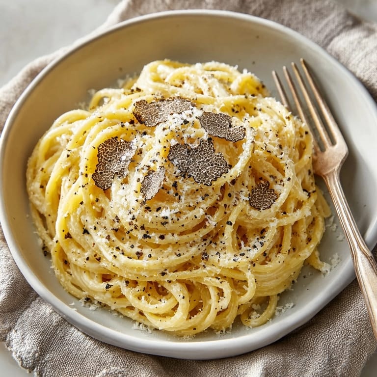 Flavorful Cacio e Pepe Plus features creamy pasta and aromatic black truffle, ready in 25 minutes.