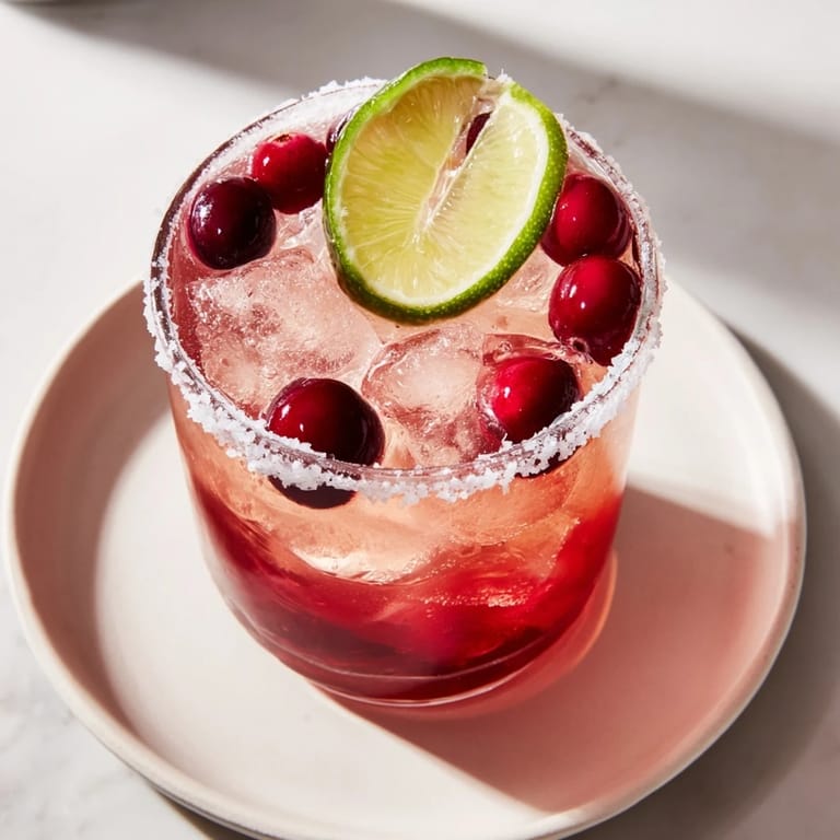 Refreshing Spicy Thanksgiving Mocktail Margarita poured over ice, evoking autumn's warm flavors.