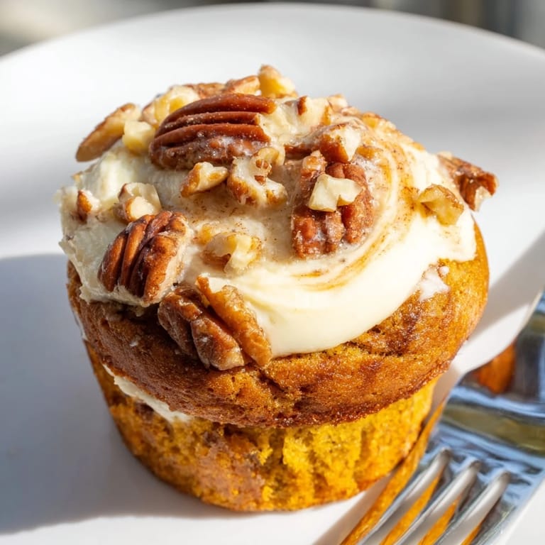 Deliciously spiced pumpkin muffins with a rich cheesecake filling for holiday feasts.  
