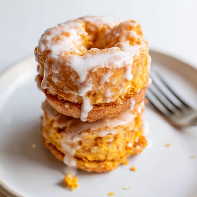 Homemade flaky sweet potato donuts, warm and inviting, ideal for dessert lovers.