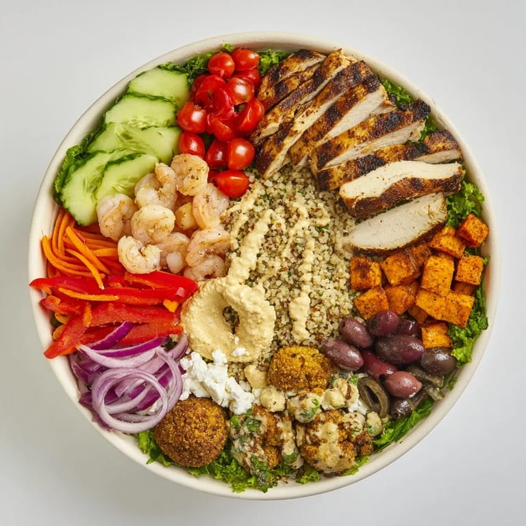 Interactive plated meals with assorted toppings and sauces for endless flavor combinations.