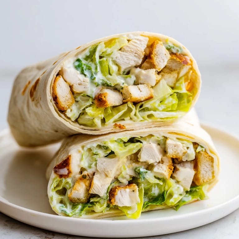 Golden brown Chicken Caesar Wraps, filled with crisp romaine, parmesan, and chicken for a satisfying meal.