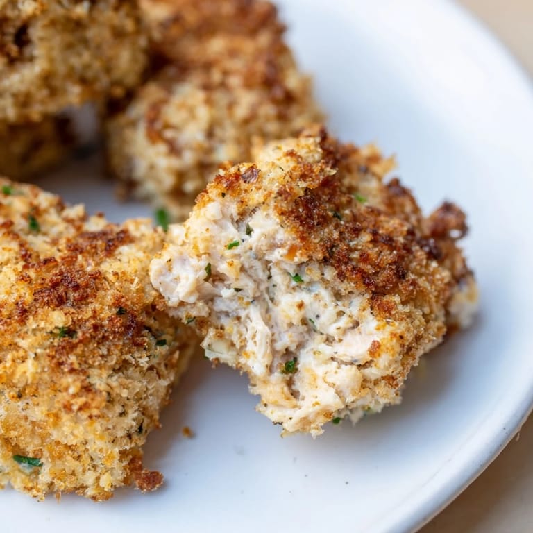Freshly made spicy ranch chicken croquettes, served with a side of creamy ranch dressing, perfect starter.