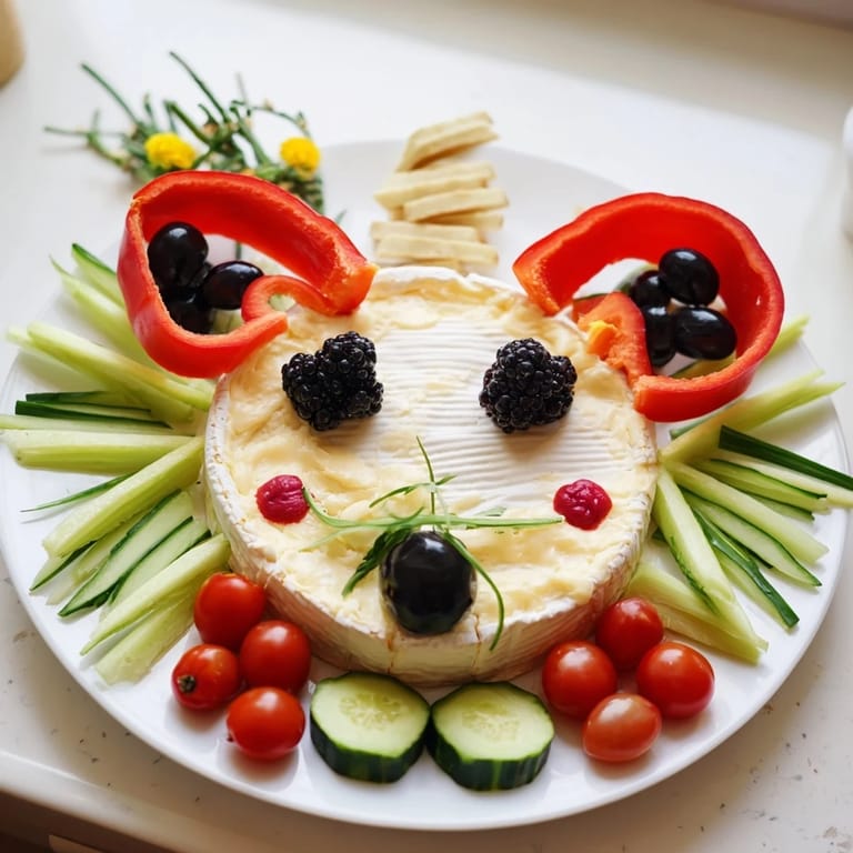 This vibrant Coccinelle Amusante Planche Pique-Nique boasts a cheese body; olives and chives create a ladybug face.