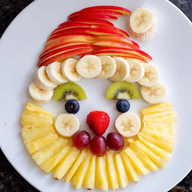 Enjoy a healthy and beautiful Santa Fruit Platter, perfect for holiday gatherings with an assortment of fruit.