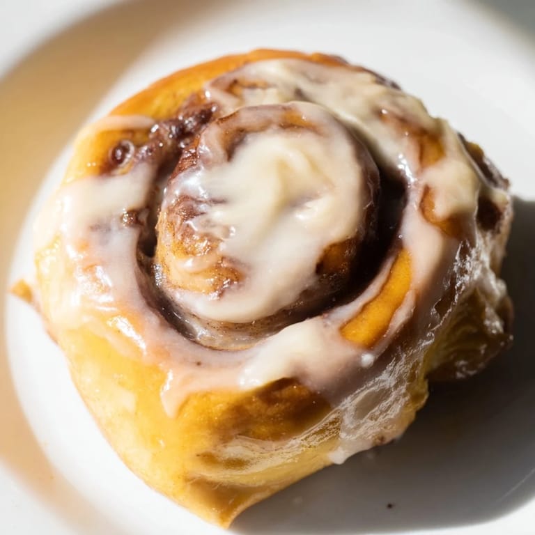 Warm, golden brown pillow soft cinnamon rolls, fresh from the oven, offering a sweet aroma.