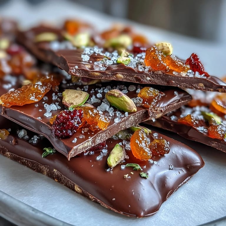 Rich bittersweet chocolate studded with chewy candied orange peel, perfect for gifting or dessert platters.  