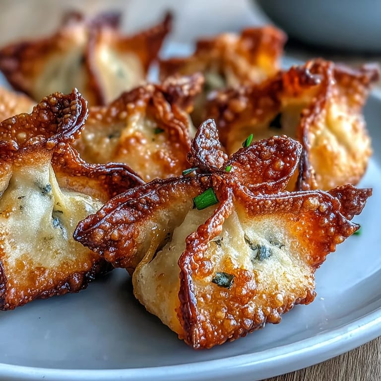 Crispy air-fried dumplings filled with juicy pork and vegetables, paired with aromatic soy ginger dipping sauce for dipping.  