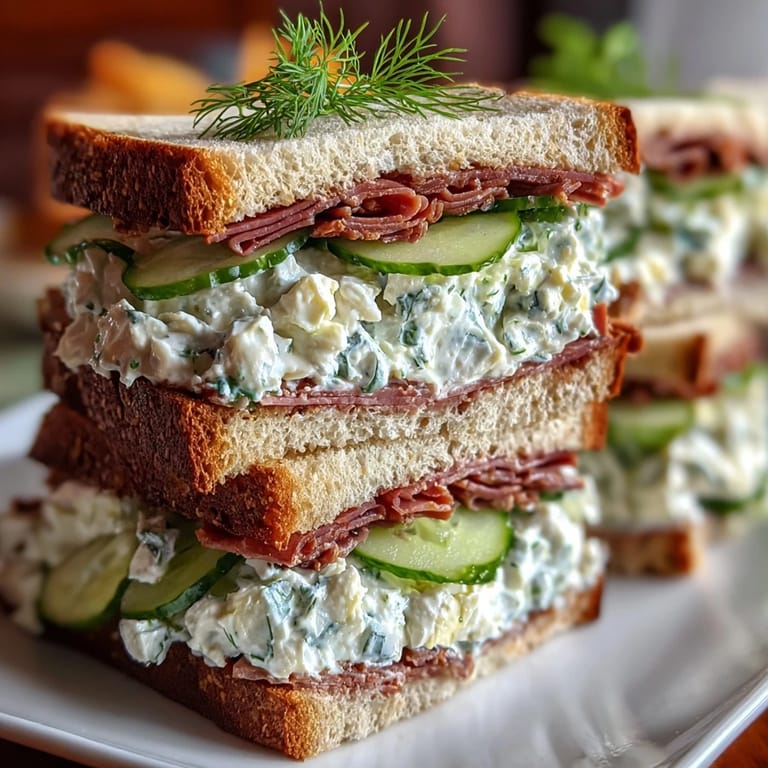 Classic Southern tea sandwiches with cucumber, egg salad, and ham, arranged for a Derby party.